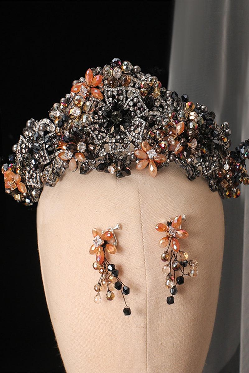 Crystals Rhinestone Tiara Earrings Jewelry 752645566331 - 7 Days / As Picture - COCOMELODY